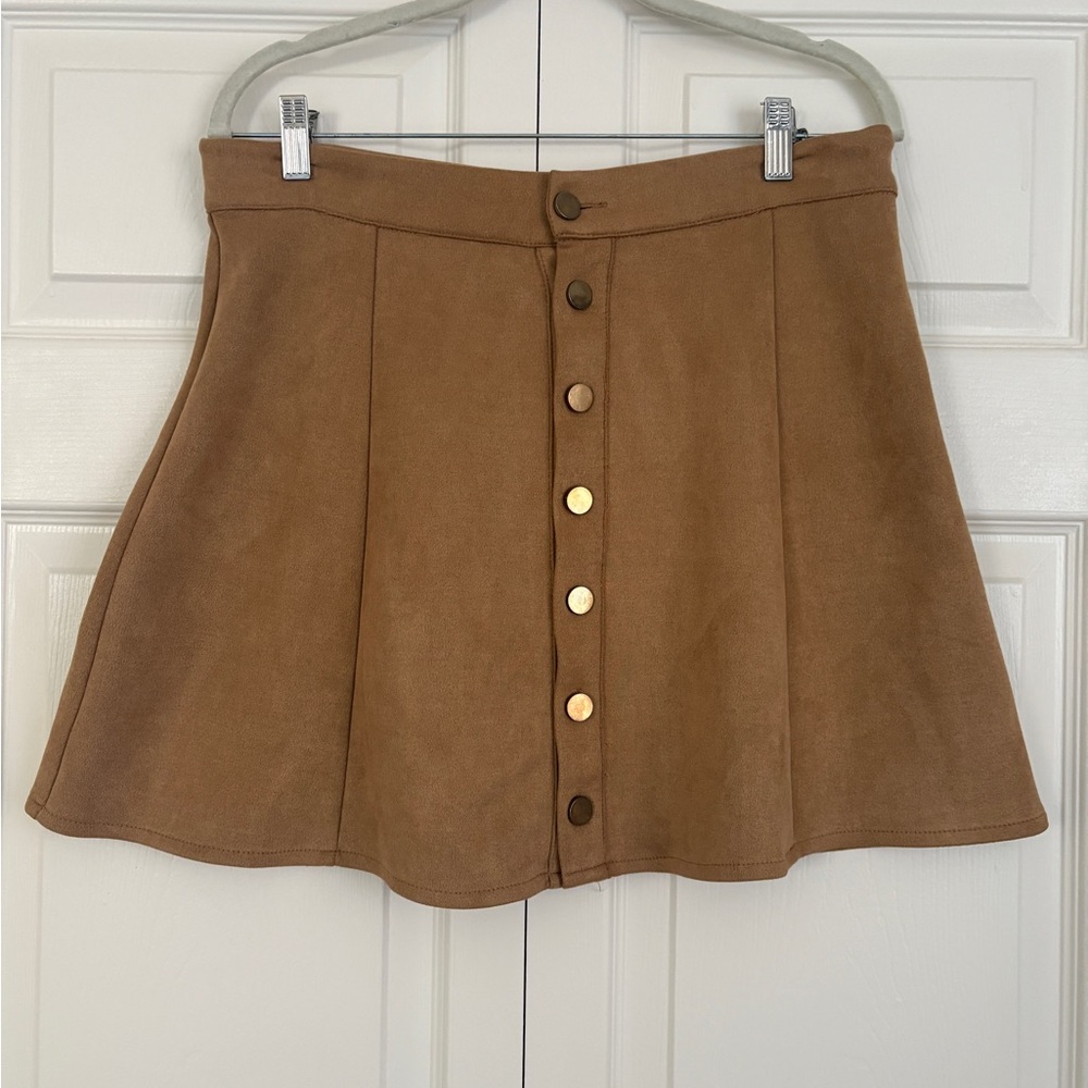Brown Button-Up Women's Skirt